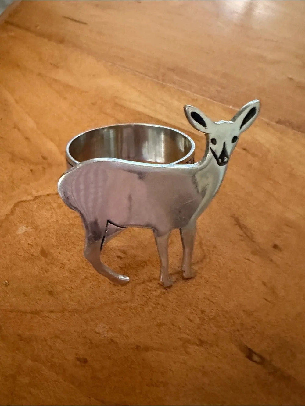 Pier One Cabincore Animal Napkin Rings Set of 4 Polished Silver Tone Metal